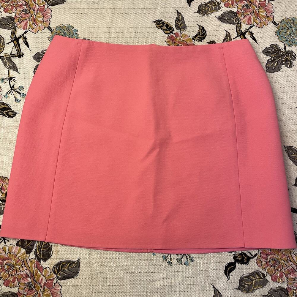 Lafayette 148 New York Size 8 Pink Wool Silk A-Line Mini Skirt Lined Barbie